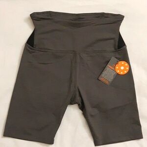 Copper Life Women's Workout Back Support Compression Shorts Activewear, M Gray